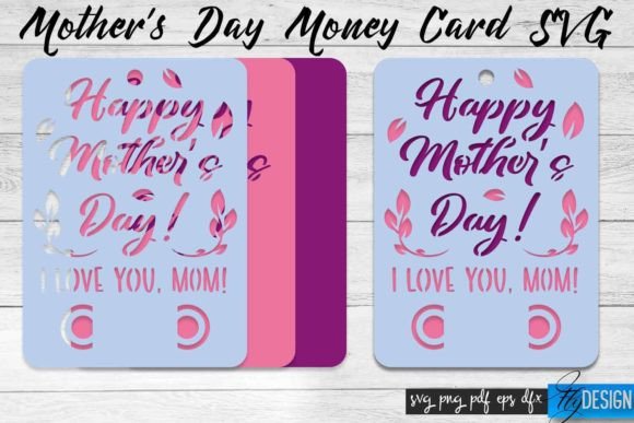 Mother’s Day Money Card SVG for Embroidery
